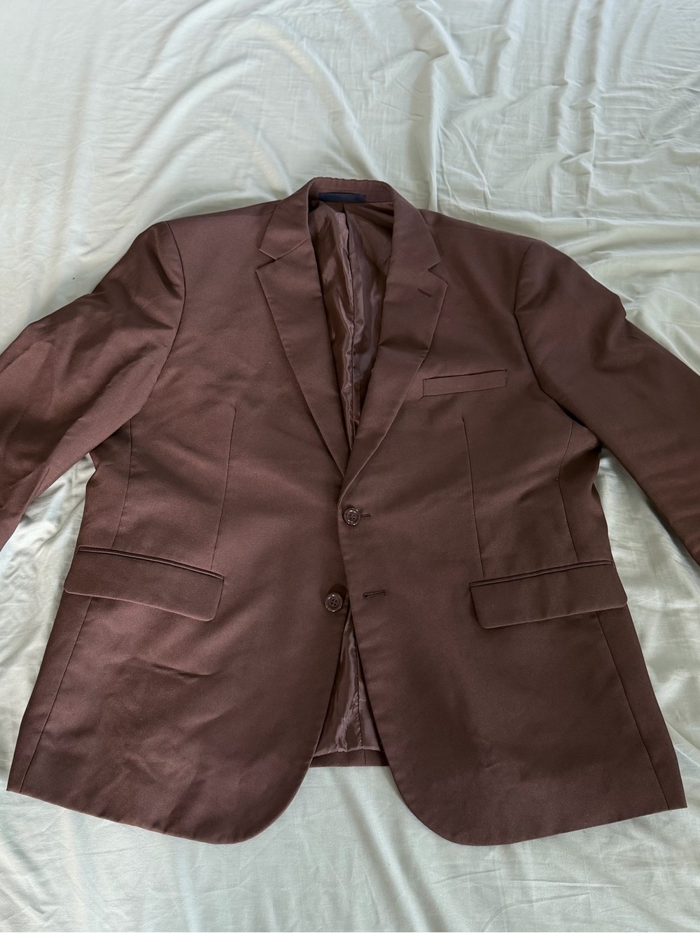 Men's Brown Two-Button Notch Lapel Blazer